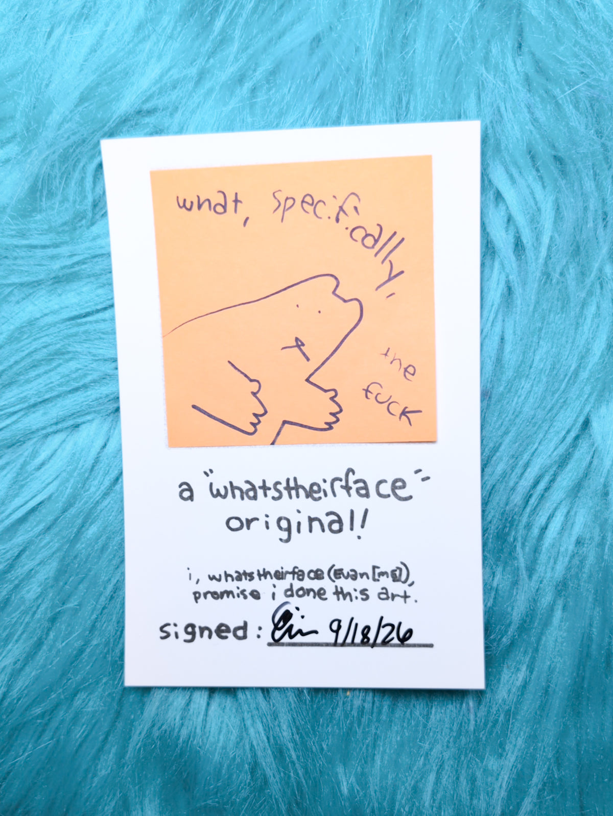 "what, specifically" original!