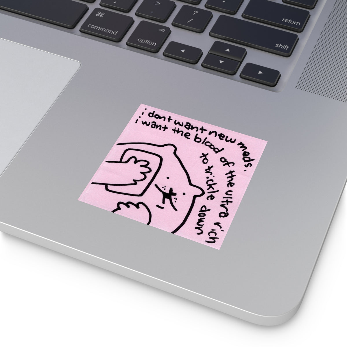 "i dont want new meds" vinyl sticker!