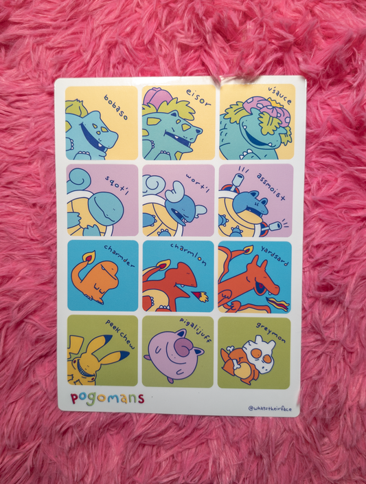 Pogo Mans sticker sheet!