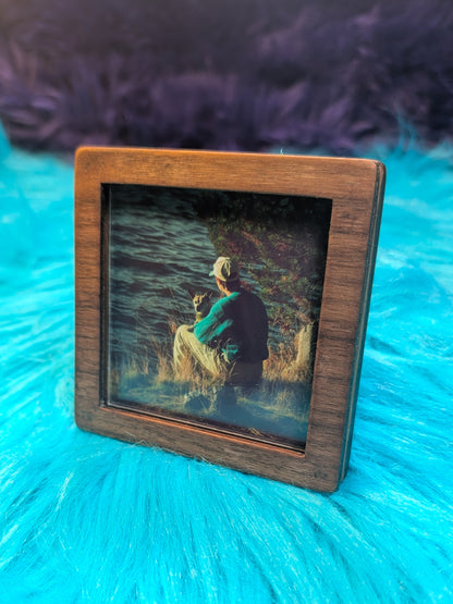 Magnetic walnut sticky note frame!