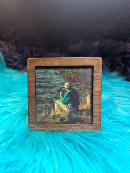 Magnetic walnut sticky note frame!
