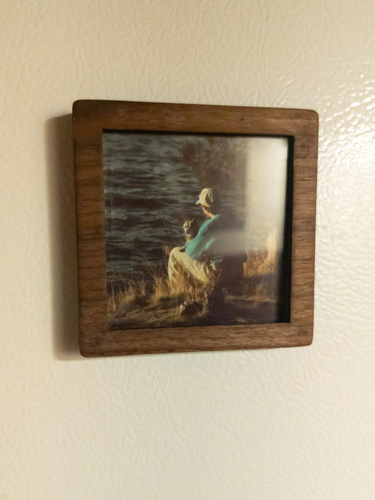 Magnetic walnut sticky note frame!